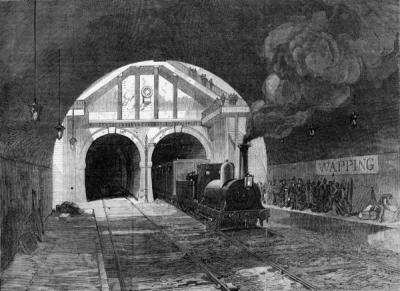 The Thames Tunnel in 1870, after being acquired by the East London Railway Company