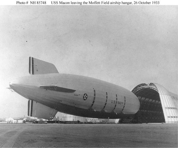 USS Macon entering Hangar One